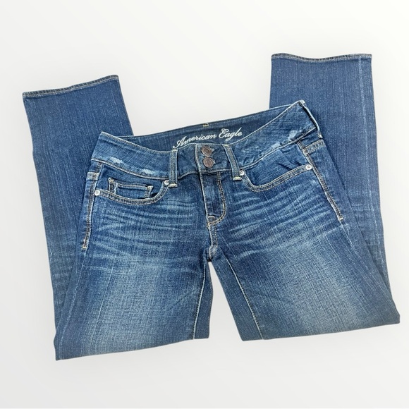 American Eagle Low Rise Crop Jeans Denim - Picture 14 of 16